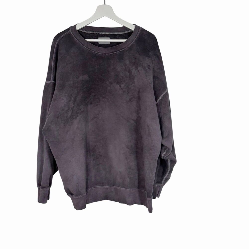 ELWOOD Core Oversize Crewneck Sweatshirt Mens Large Purple Watercolor Wash